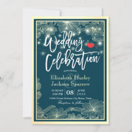 Convites Celebração do chá de casamento Luzes Florais Doura