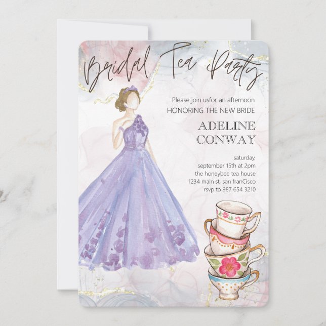 Convites Celebração do Chá Nupcial (Frente)