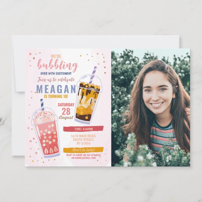 Convites Celebração do Compro Foto do Café de Aniversário d (Frente)