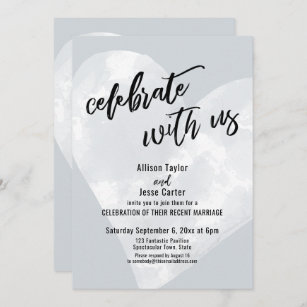 Convites Celebração do Coração Branco com a Cinza Americana