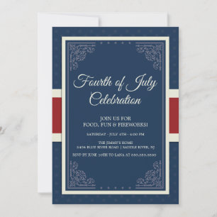 Convites Celebração do Dia 4 de Julho Azul