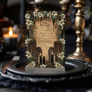 Convites Celebração do Dia das Bruxas Macabre Candlelit Cof