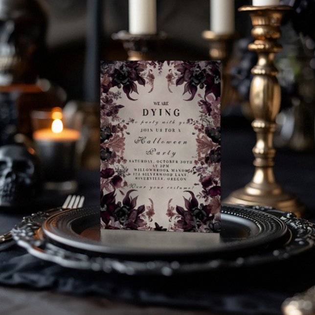 Convites Celebração do Dia das Bruxas Roxo Escuro (Criador carregado)