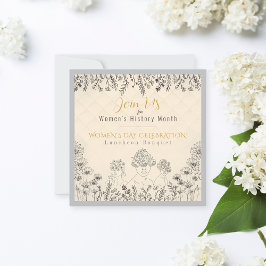 Convites Celebração do Dia das Mulheres Florais Elegantes