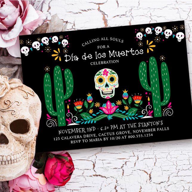 Convites Celebração do Dia de los Muertos Tema México (Day of the Dead Celebration Invitation from my Dia de los Muertos collection
)