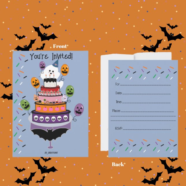Convites Celebração do Dia do Boo de Ghostie (Spooktacular invitation for your boo day party.)