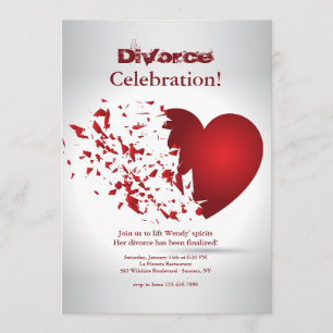 Convites Celebração do divórcio do coração quebrado
