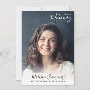 Convites Celebração do Funeral da Vida em Memória Amante