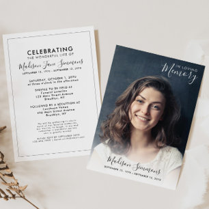 Convites Celebração do Funeral da Vida em Memória Amante