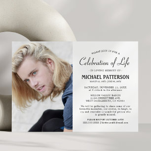 Convites Celebração do Funeral de Foto da Vida