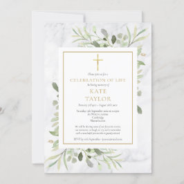 Convites Celebração do Funeral Elegante Marble