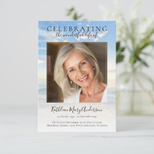 Convites Celebração do Funeral Fotográfico do Oceano de Vid