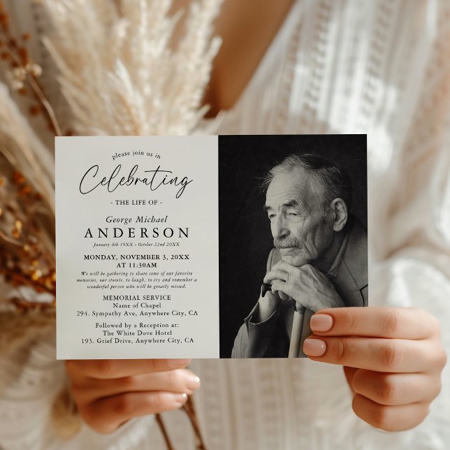 Convites Celebração do Funeral Memorial da Vida (Criador carregado)