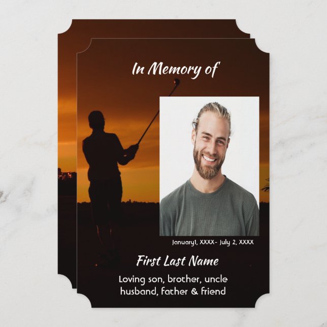 Convites Celebração do Golfe Golfe do Serviço de Vida (Frente/Verso)