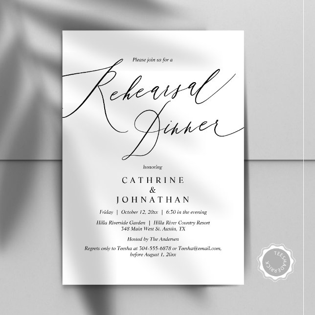 Convites Celebração do Janto de Ensaio de Casamento Moderno (Modern Wedding Rehearsal Dinner Celebration Invitation Card, Digital Downloadable PDF File)