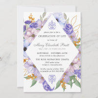 Celebração do Life Funeral Memorial Purple Floral