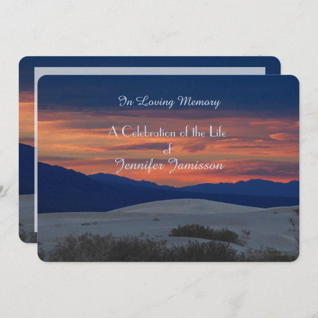 Convites Celebração do Life Invitation, Sunset em Dunes (Frente/Verso)