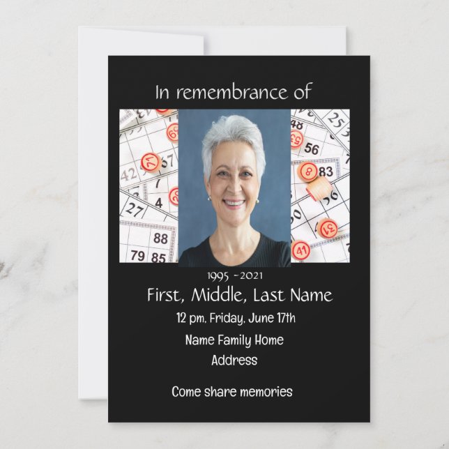 Convites Celebração do Life Invite o Jogo do Bingo (Verso)