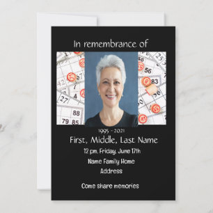 Convites Celebração do Life Invite o Jogo do Bingo