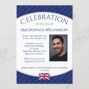 Convites CELEBRAÇÃO DO LIFE Memorial Funeral Foto