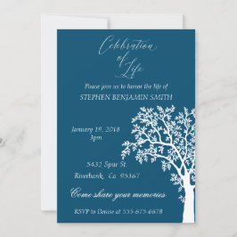 Convites Celebração do Life Memorial Service Tree Inv
