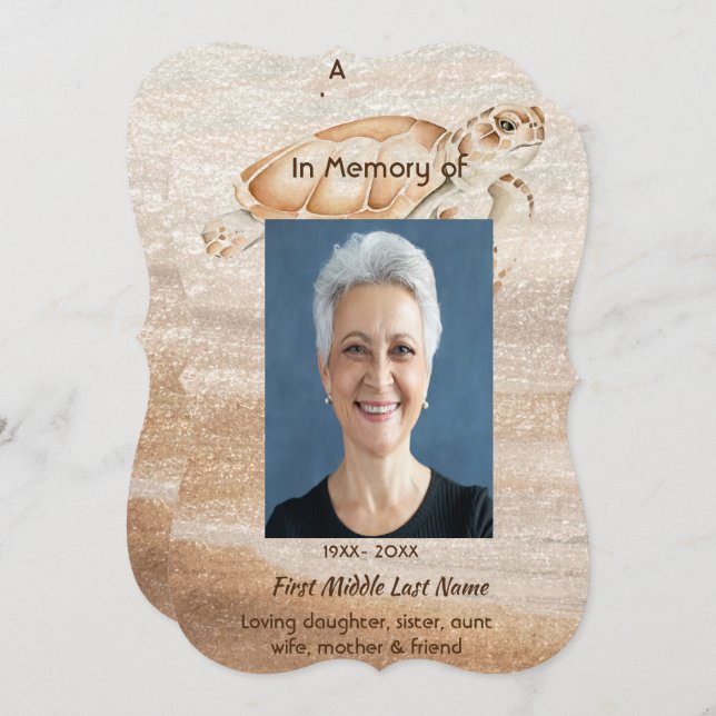 Convites Celebração do Life Service Beach Sea Turtle (Frente/Verso)