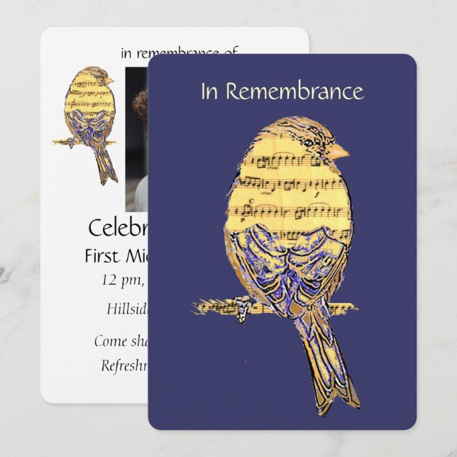 Convites Celebração do Life Service Invite Música Song Bird (Frente/Verso)