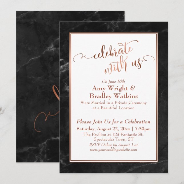 Convites Celebração do Mármaco Negro de Cobre com a nossa d (Frente/Verso)