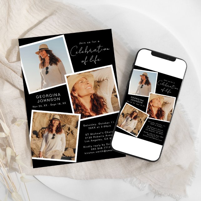 Convites Celebração Do Memorial De Fotos De Snapshot Life (Criador carregado)