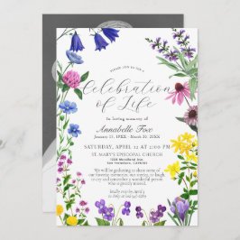 Convites Celebração do Memorial Funeral da Vida em Flores S