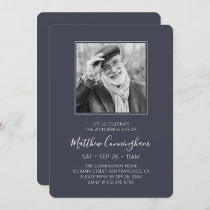 Convites Celebração do Memorial Funeral da Vida Foto Modern