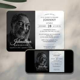 Convites Celebração do Memorial Funeral Moderno da Vida Fot