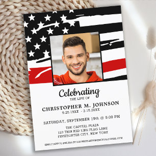 Convites Celebração Do Memorial Life Red Line