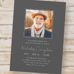 Convites Celebração do Memorial Moderno de Sua Maravilhosa 