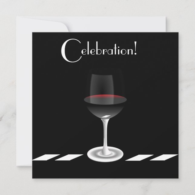 Convites Celebração do Partido Cocktail em Preto e Branco (Frente)