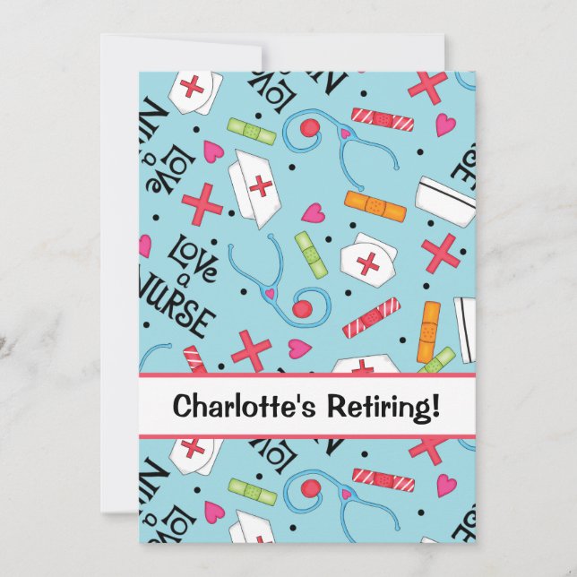 Convites Celebração do Partido da Reforma Enfermeira Turquo (Frente)