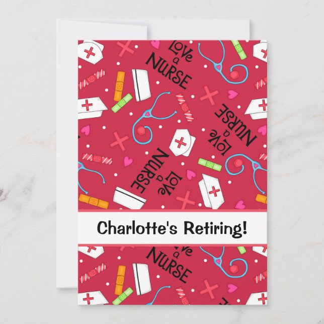 Convites Celebração do Partido da Reforma Enfermeira Vermel (Frente)