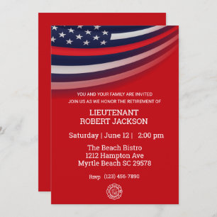 Convites Celebração do Partido de Aposentação do Bombeiro