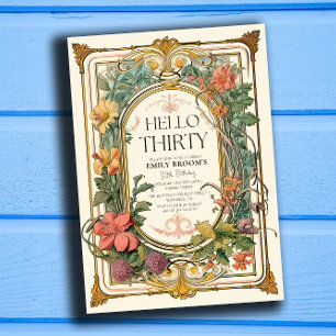 Convites Celebração do partido Floral Vintage aniversário d
