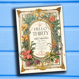 Convites Celebração do partido Floral Vintage aniversário d