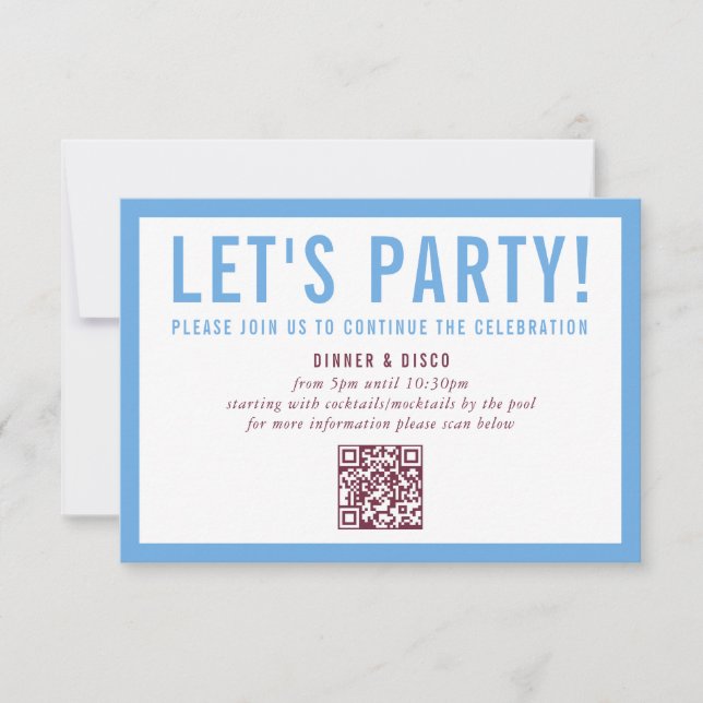 Convites CELEBRAÇÃO DO PARTIDO INFO azul-marrom mínimo mode (Frente)