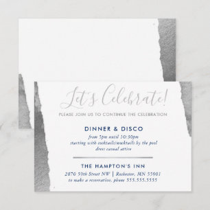 Convites CELEBRAÇÃO DO PARTIDO INSIRA prata luxo moderna