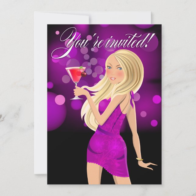 Convites Celebração do Partido para Qualquer Propósito roxo (Frente)