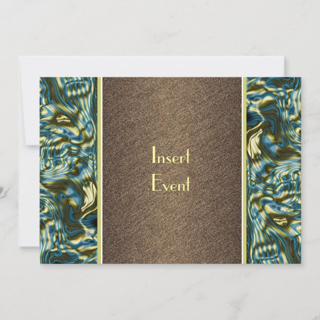 Convites Celebração do partido verde ouro-marrom (Frente)