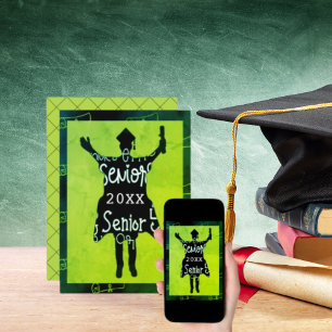 Convites Celebração do Partido Verde Silhouette Formando ma