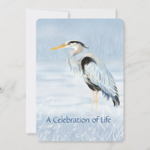 Convites Celebração do Pássaro Azul Heron Excelente do Serv