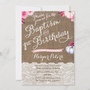 Convites Celebração do primeiro aniversario do baptismo d