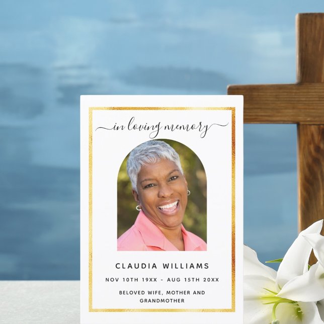 Convites Celebração do programa de fotos do funeral em arco (Criador carregado)