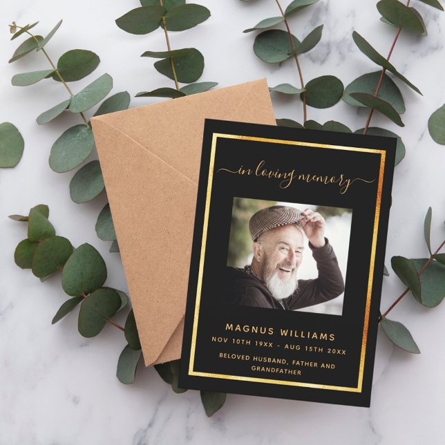 Convites Celebração do programa de fotos negras do funeral (Criador carregado)