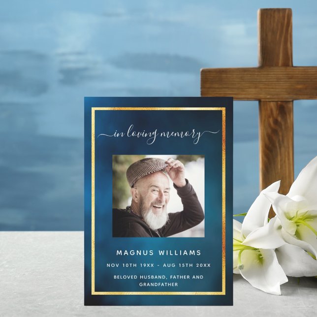 Convites Celebração do programa fúnebre de fotos do céu azu (Criador carregado)